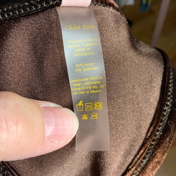 Chloe Rose sun soaked micro in brown velvet string bikini bottoms Large nwt boho - Picture 4 of 8